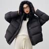 High-end white duck down hooded down jacket women's winter fashion loose puff feeling bread jacket tide