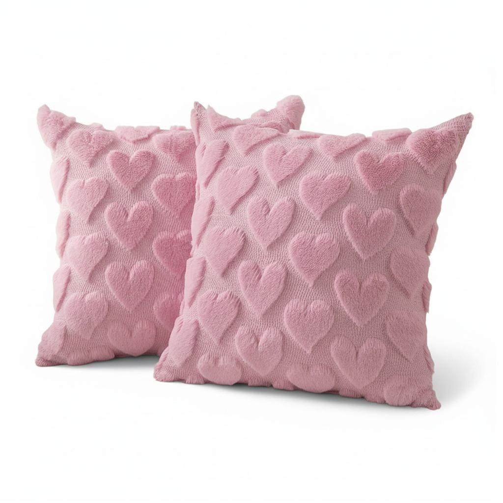 Valentines Day Throw Pillow Covers Soft 18x18 Inch Set of 2 Throw Pillowcase for Bedroom Sofa Holiday Festivals