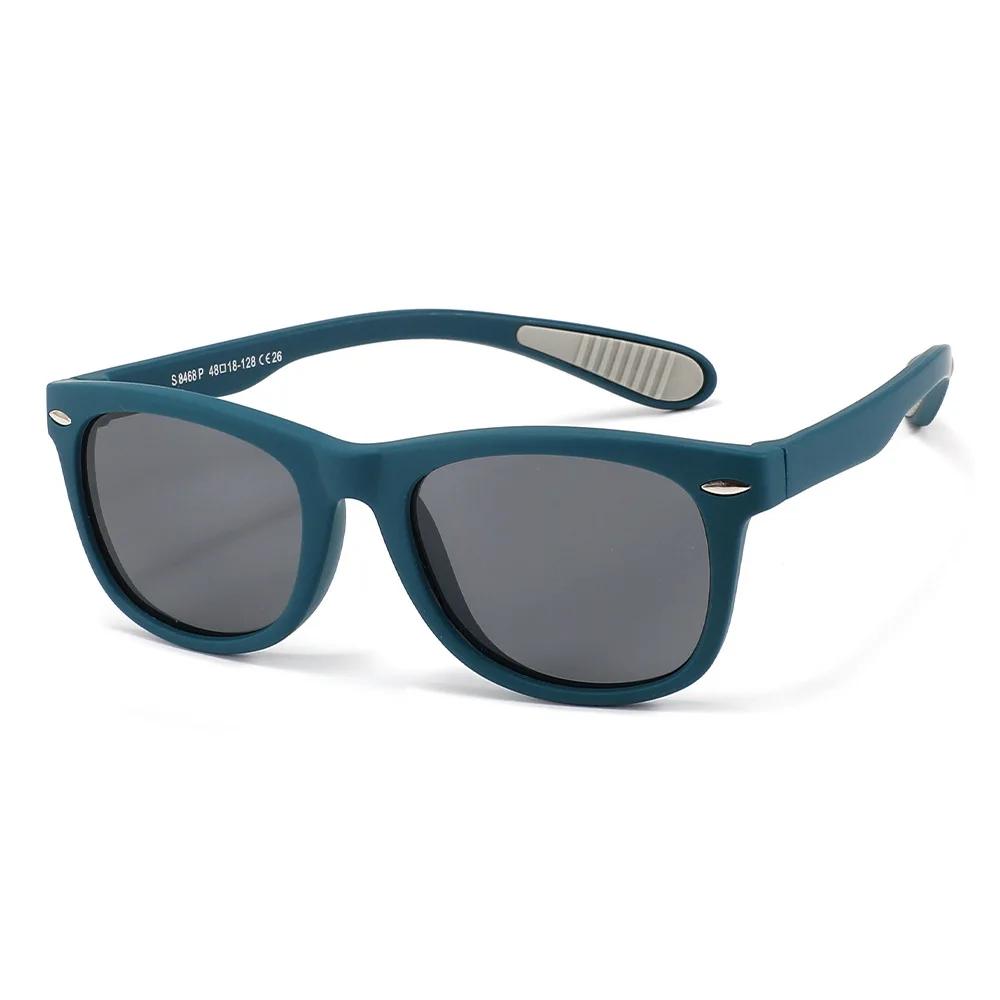 Fashion Square Children Sunglasses Baby Sunshade Silicone TPEE Frame Glasses Girl Boy Outdoors Polarized Shades UV400 3-12 s