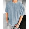 Neues einfarbiges lässiges trendiges Rundhals-Kurzarm-Herren-T-Shirt