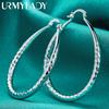 925 Sterling Silver Diamond Texture Earrings For Women Charm Jewelry