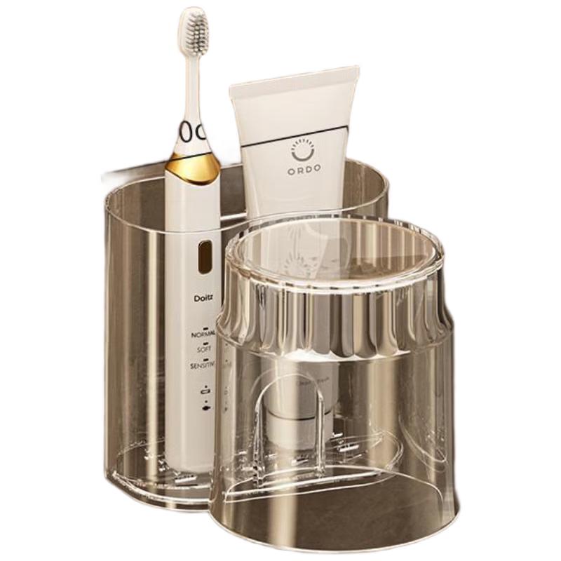 GongShuShi Wall-Mounted Toothbrush Holder with Mouthwash Cup