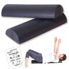 Set of 2 Half-Cut Foam Rollers, Half-Cut Stretching Pole, Yoga Pole, 45cm Long, Includes Instruction Manual In Japanese (Black)