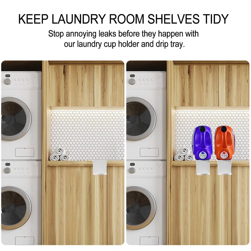2 Pack Laundry Detergent Holder Detergent Cup Holder Drip Catcher Soap Tray Laundry Soap Dispenser