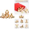 Large Wooden Particle Building Blocks Kids Educational Toddlers Recognize Stack
