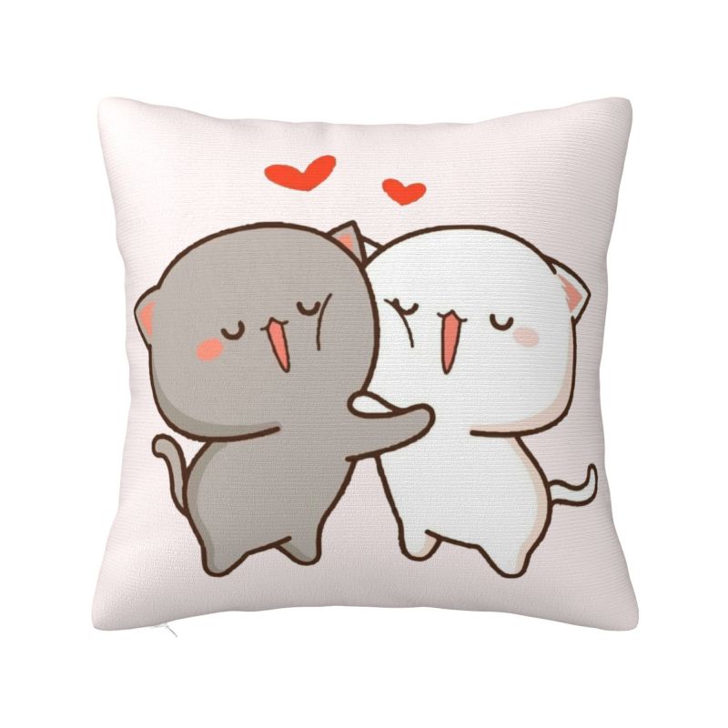 Custom Peach And Goma Eating Salad Modern Throw Pillow Cover Bedroom Decoration Car Cushion