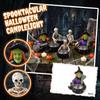Halloween Candle Holder Witch Skeleton Resin Tabletop Decor for Party