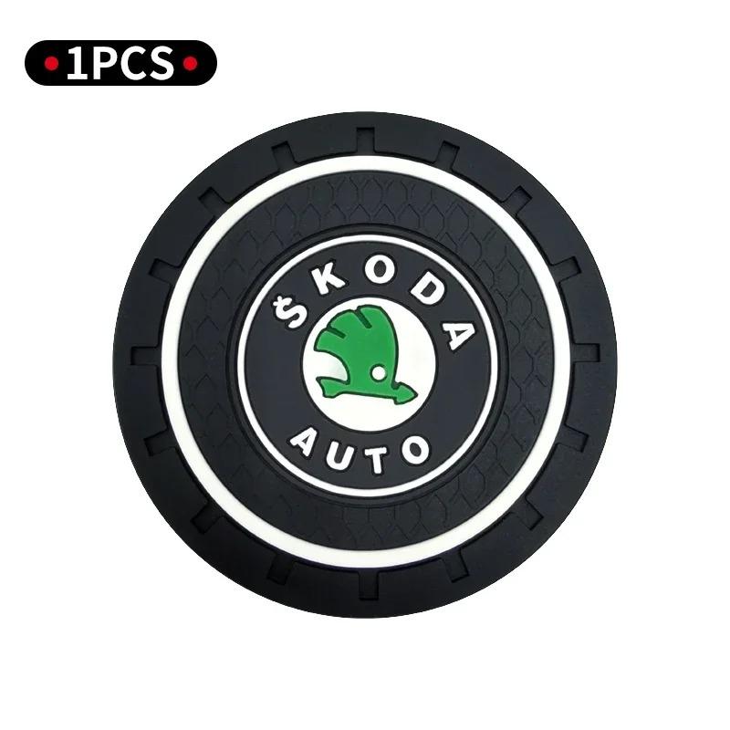 Car Cup Holder Coaster for Skoda Octavia Fabia Superb Rapid Kodiaq Kamiq Karoq Scala Auto Interior Accessories Anti-Slip Mat