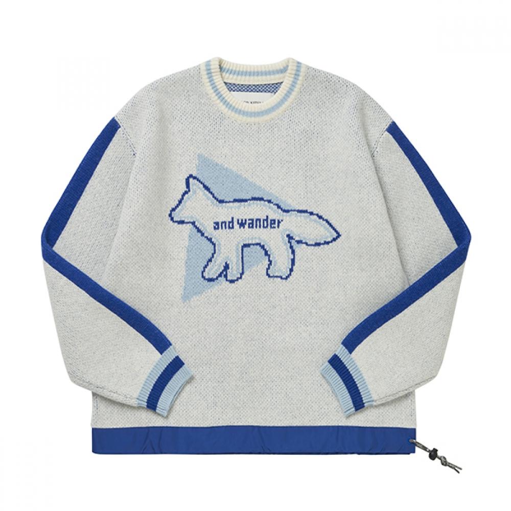 

Maison Kitsune 5743284908 030 Maison Kitsune X Wonder foX Logo Patch Public Knit 5743284908 030 (2)