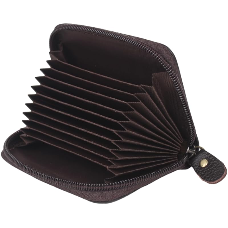 Stealodeal Dark Brown Rfid Protected Leather Debit/Credit/Atm 11 Slots For Men & Women Card Holder