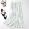 Silky A-line Skirt for Women - Slim, Drapey, Elegant, Medium-Length with Elastic Waist, Perfect for Summer