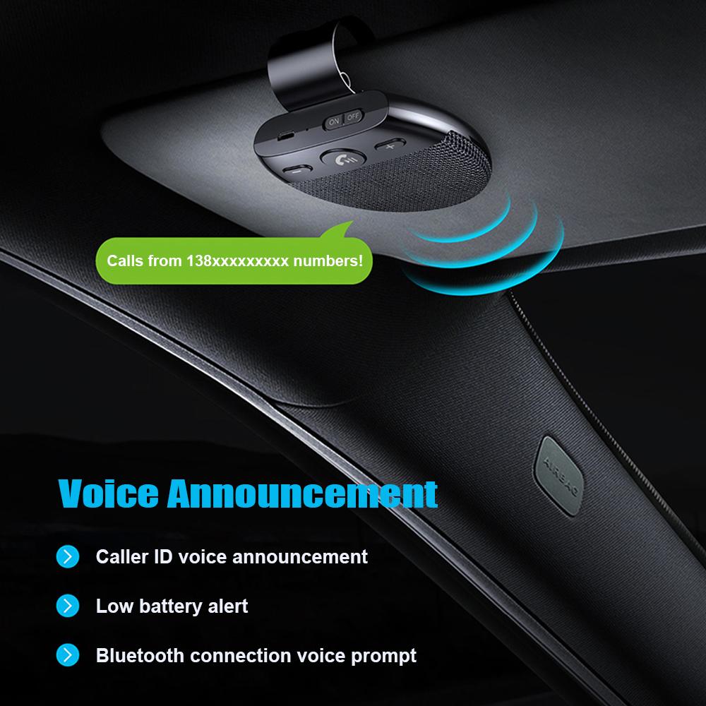 Hands- car speaker, 5.0 speaker with automatic onCelsiusoff for safe driving and dual phone connection