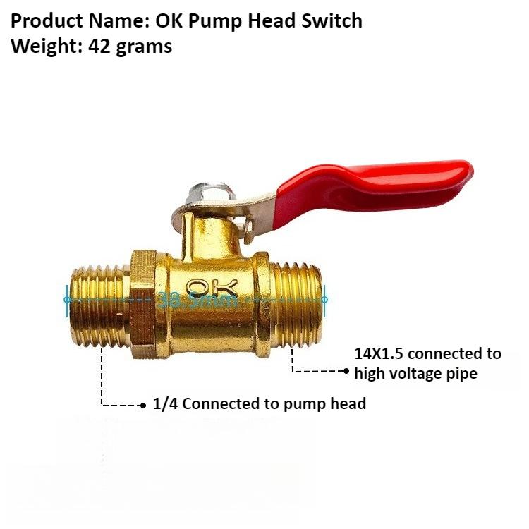 Copper 1/4 "ball Valve DN8 Agricultural Electric Spray Plunger Pump High-pressure Handle Pesticide Applicator Pump Head Switch