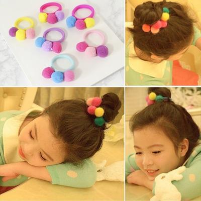 Baby Girl Small Pompom Rubber Band Multicolor Headwear Buy At A