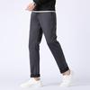 Fengxiao Men's Fleece-Lined Elastic Waist Straight Leg Business Casual Pants