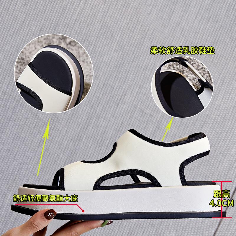 Xiaoxiangfeng sandals women's 2025 summer new shoes women's versatile platform beach shoes elastic band fashion women's shoes trend
