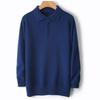 Men's Fashionable Pure Wool Solid Color Long-sleeve Polo Sweater
