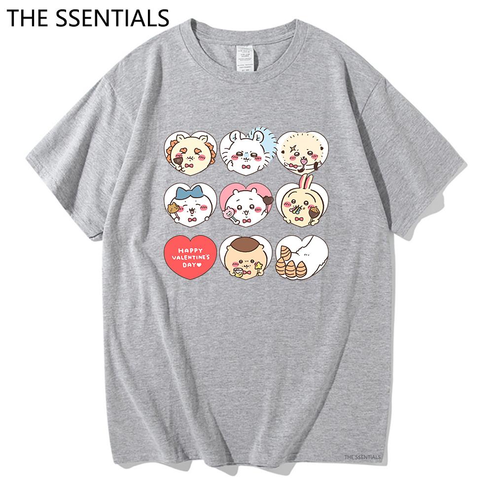 

Chiikawa Футболка унісекс/жіноча Harajuku Funny Aesthetic Graphic Kawaii Tshirt Unisex Аніме Мультфільм Оверсайз Бавовняні футболки Корея L
