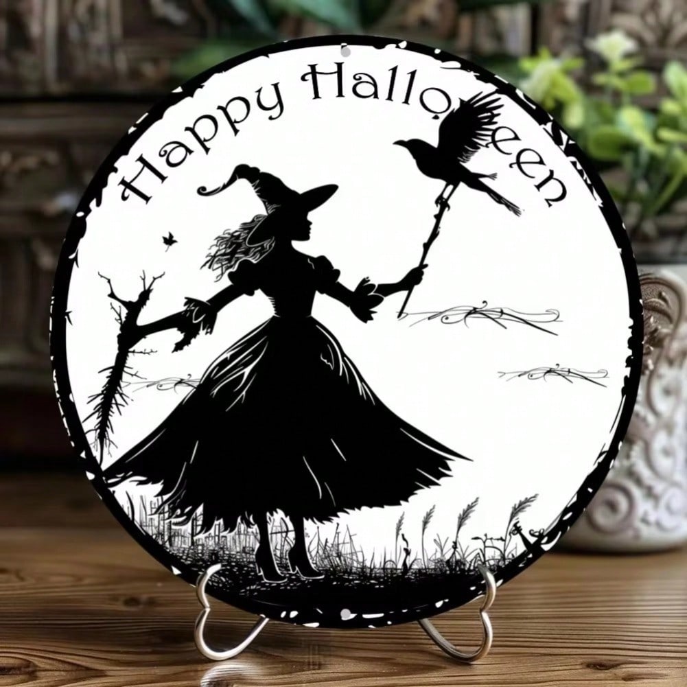 Halloween Witch Metal Wall Art Home Decor 20x20 разноцветный