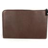 BVLGARI L-shaped zipper logo Clutch bag Leather Brown/Black
