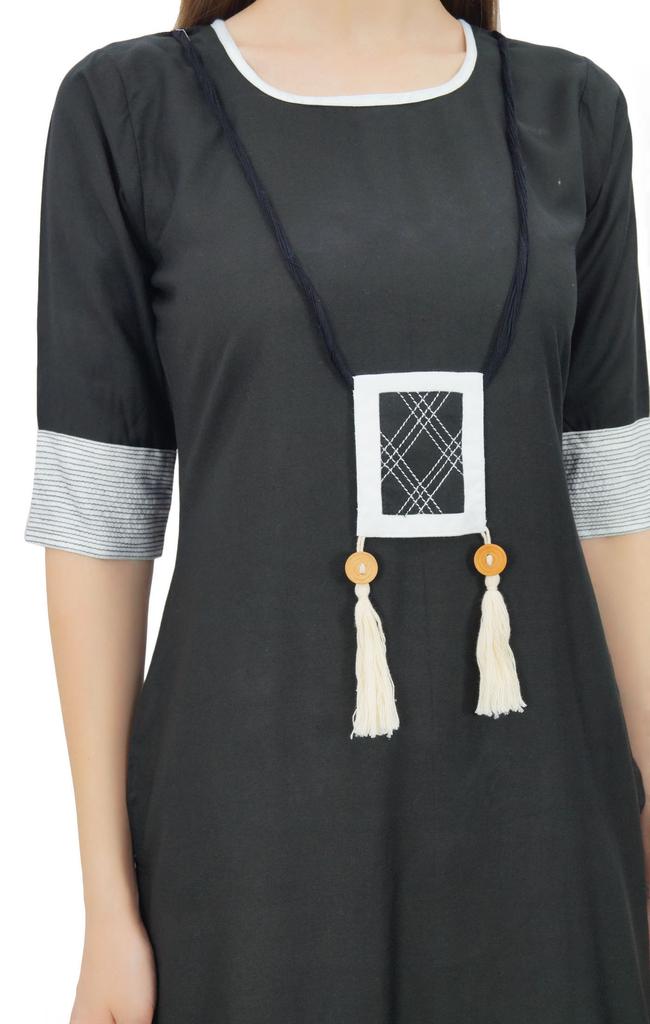 Bimba Women Rayon Tunic 3 4 Sleeve Chic Kurti Kurta Indian Ethnic Dress