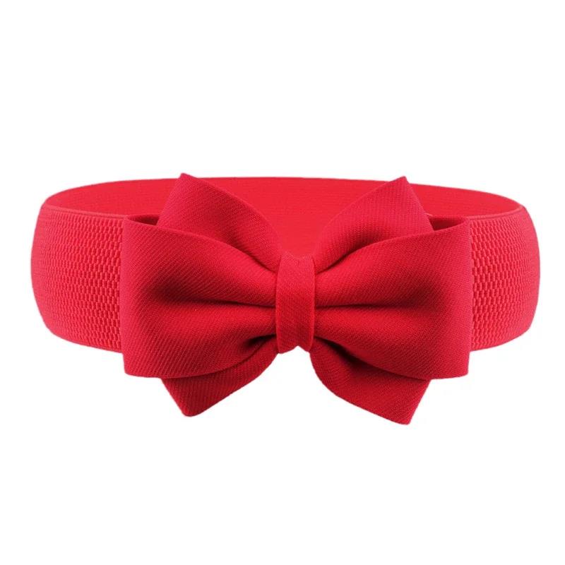 Practical Bow Waistband Elastic Wide Stretch Waist Belt for Girls Clothes Accessories Lady Dress