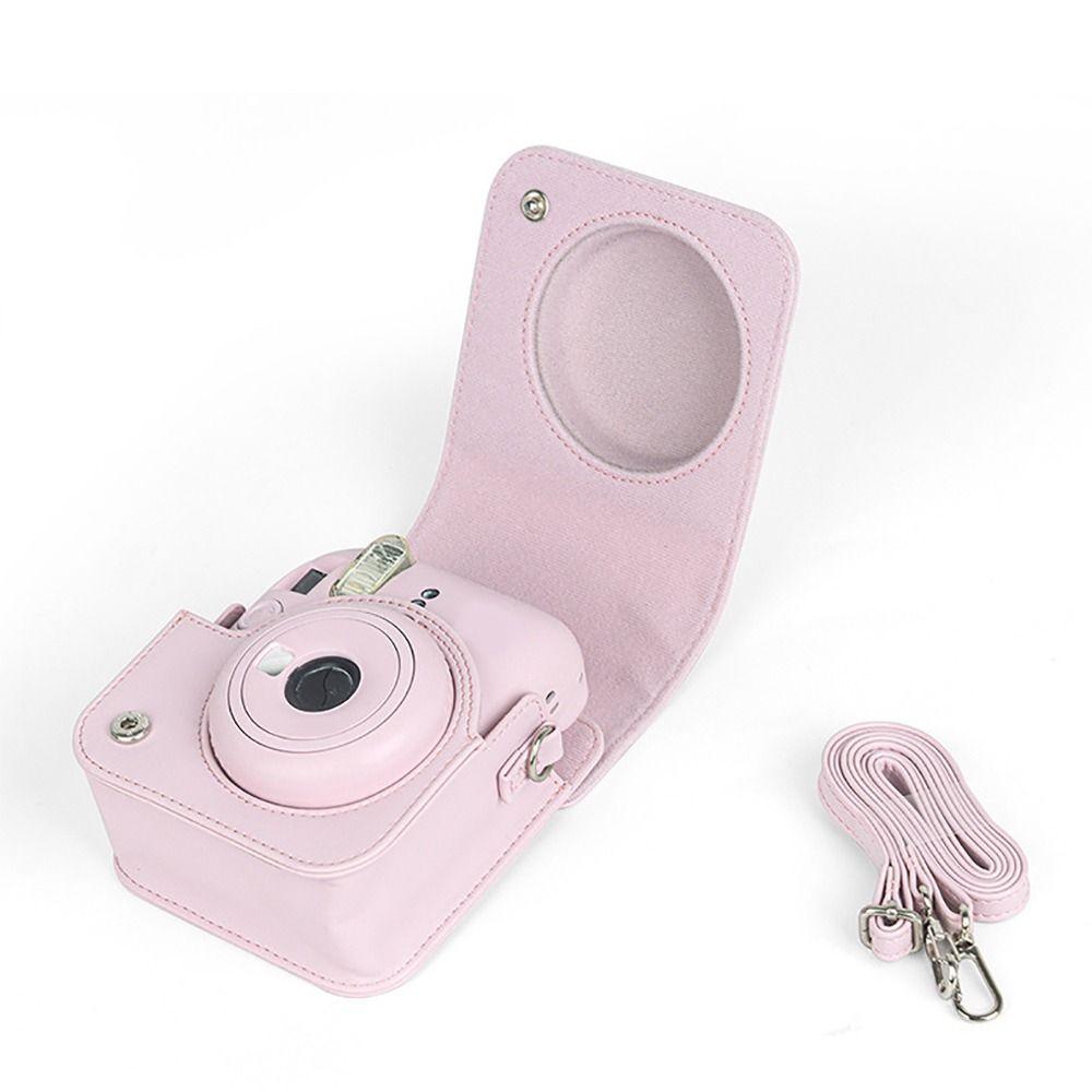 With Shoulder Strap Storage Bag PU Leather Protective Cover for Fujifilm Instax Mini 12