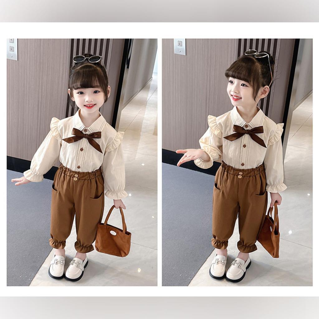 Kids Casual Long-Sleeve Set, Comfortable Daily Wear Outfits
