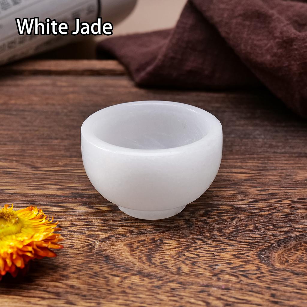 1pc Natural crystal original stone jade tea cup Kung fu cup white jade Xiuyan jade wine cup tea set Lantian jade cup amethyst