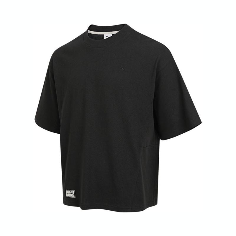 

Puma Classics Oversized Sports Casual Short Sleeve Trendy Crew Neck T-Shirt Unisex Tops 631561-01 L
