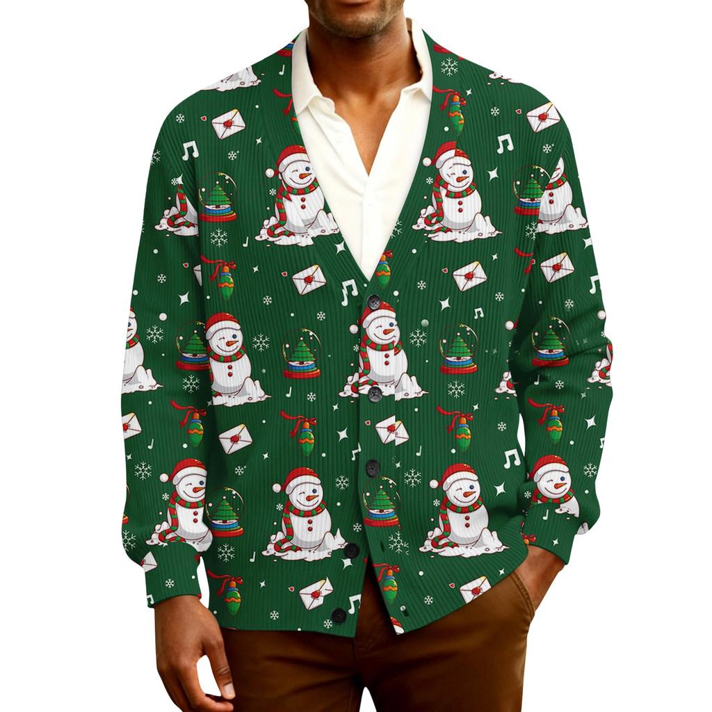 Men's Ribbed Knit Long-Sleeve Cardigan