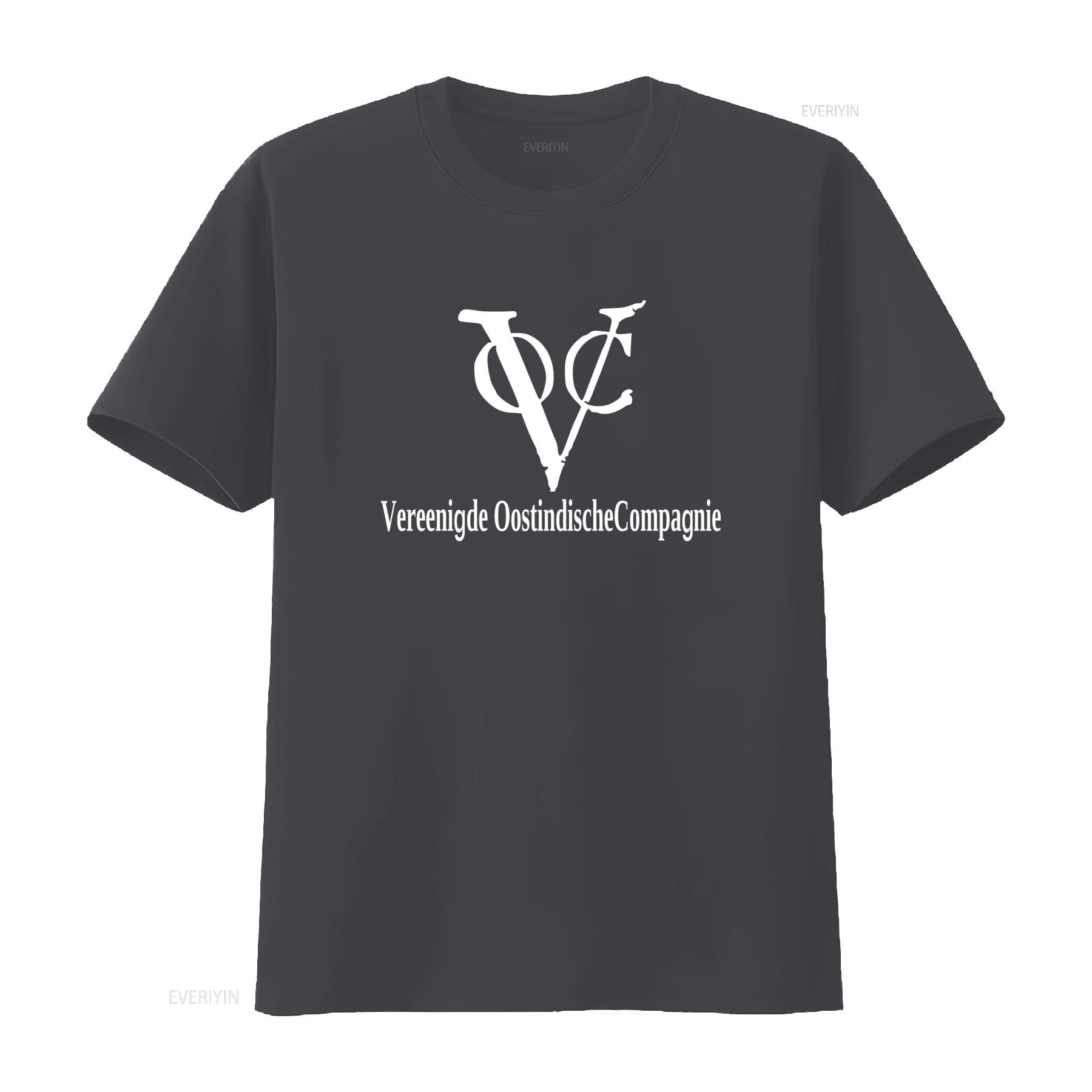 ZheXiong TEE VOC Vereenigde Oostindische Compagnie Vintage Stijl Print T-shirt voor Mannen en Vrouwen 33205 vintage Gewassen Unisex Veelzijdig M