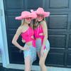 2pcs Women Western Cowboy Hat Pink Feather Novelty Cowgirl Hats For Halloween Parties Disco Costume