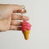 Ice Cream Cone Crochet Keychain Handmaking Knitted Keyrings Exquisite Ice Cream Pendant  Bag Charm