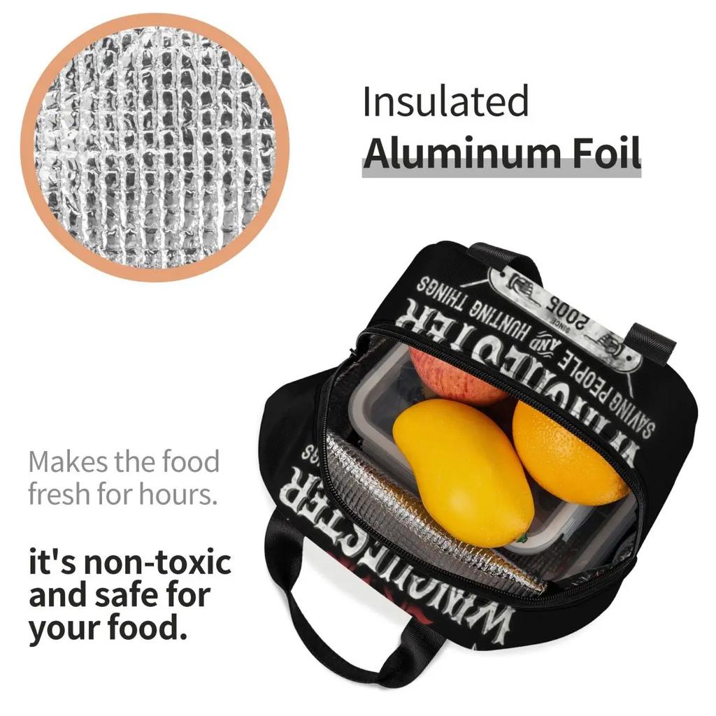 Übernatürliche isolierte Lunch-Tragetasche für Frauen The Family Business Winchester Things Kühltasche Thermische Bento-Box Outdoor-Camping