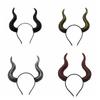 PU Cosplay Hairband Ox Horn Halloween Hair Hoop Halloween Horns Headband  Stage Performance Props
