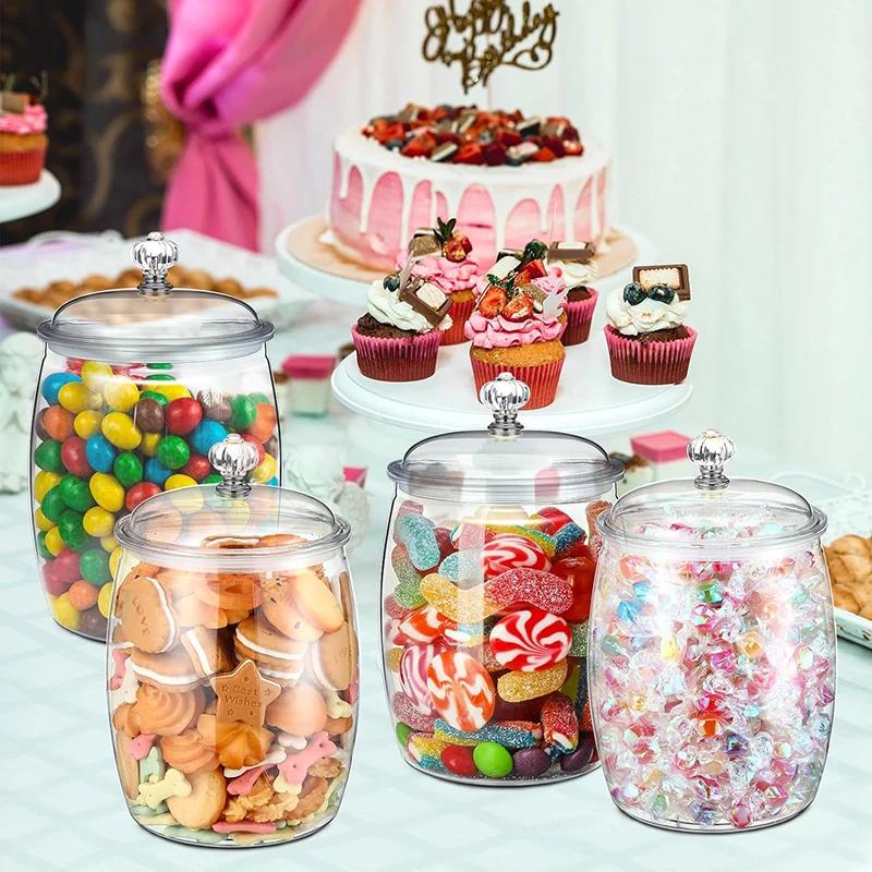 2.2/3.8/6.5L 1pz Barattolo per Farina Cereali Caramelle & Biscotti Contenitore in Plastica Duro e Liscio con Coperchi Trasparente Ermetico per Conservazione Alimentare