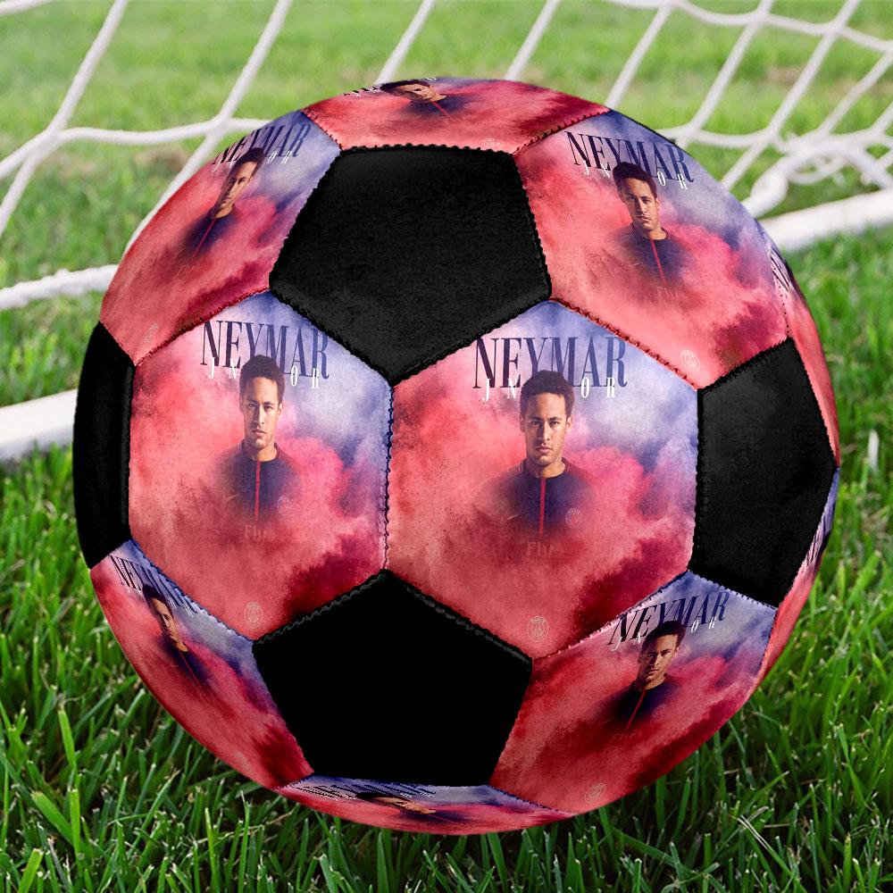 1PC Neymar Record Breaker Size 5 Soccer Ball PrahaIndoor Soccer Ball Colorful All Ages Machine Stitched PVC Competition Ready Durable High-Bounce