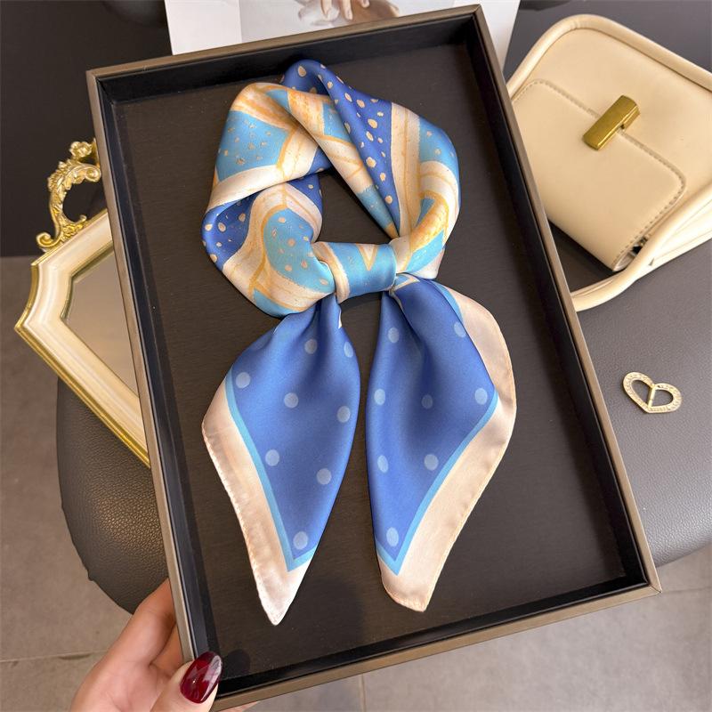 Modern Retro Printing Fashion Silk Scarf Square Scarf High-end Shawl Sunscreen Neck Small Square Scarf Headscarf Women's Scarf