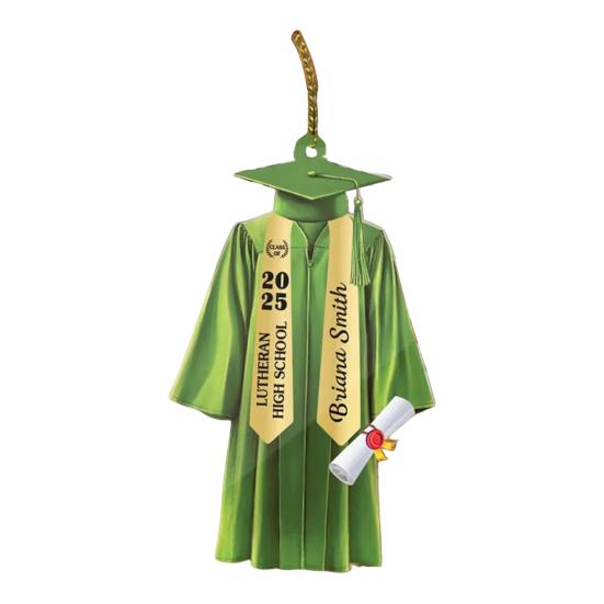 Graduation Ornament 2D Acrylic Gown And Stole Hanging Decoration Class of 2025 Souvenir Gift for High School College University Graduate