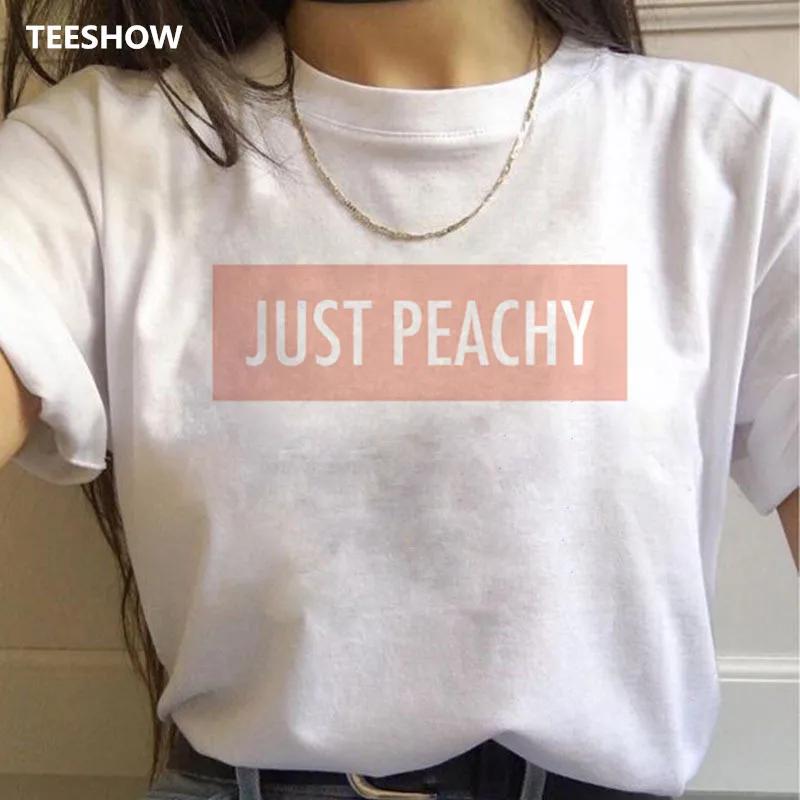 Peach Harajuku Small Fresh T Shirts Unisex Print Korean Style Tshirts 90s Peachy Graphic Tshirts Fashion Funny Top Tees Female
