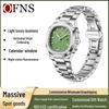Montre Quartz Étanche OFNS Nuit des Jeunes Bracelet Acier Luminescent Carrée Calendrier Unisexe
