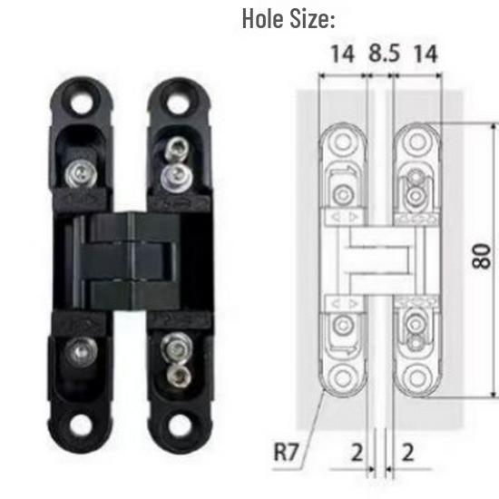 Three-Dimensional Adjustable Concealed Door Hinge for Hidden and Folding Doors