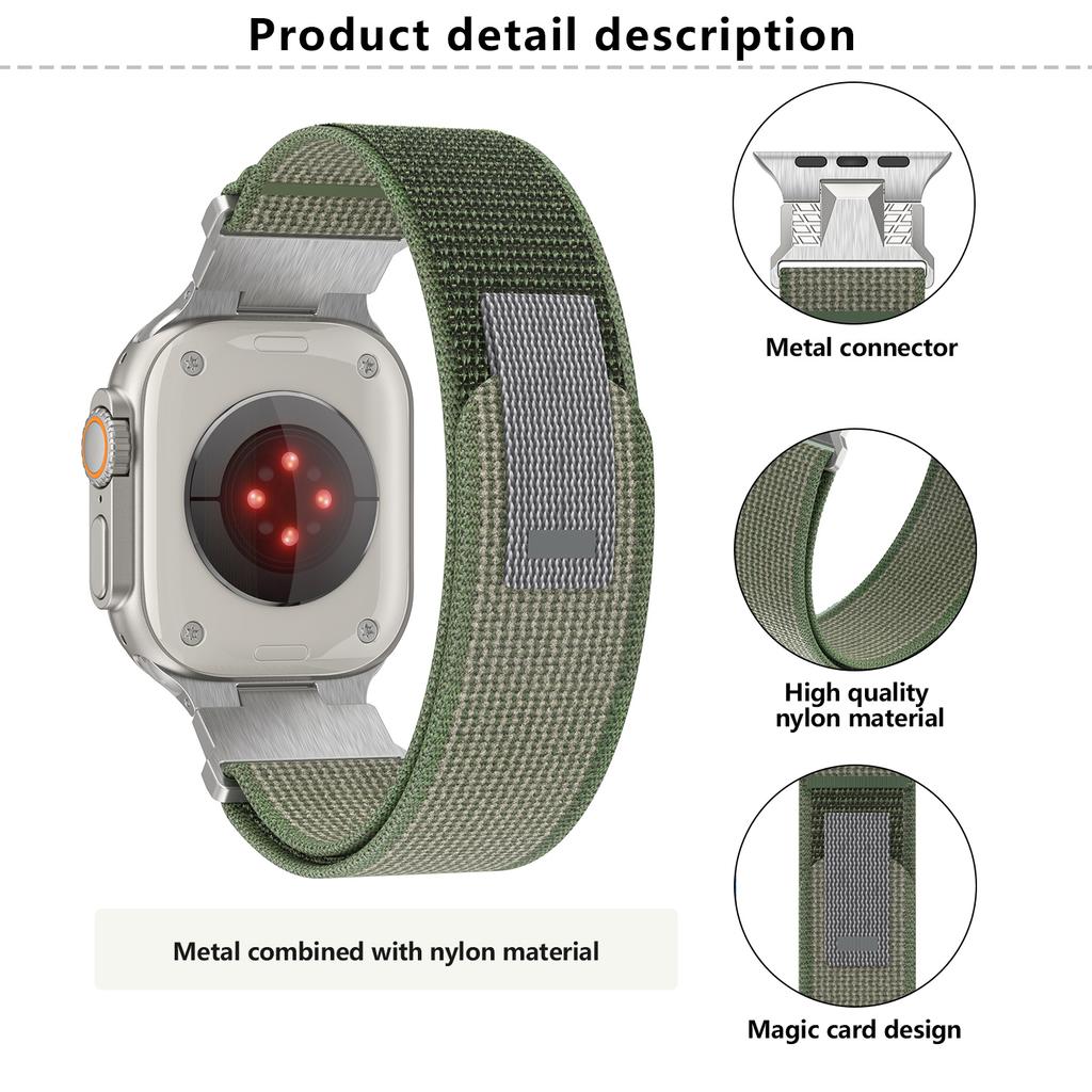 KALEBOL KLB-YJHHNL-001 Für Apple Watch 10 46mm/Ultra 2/Ultra 49mm/9 8 7 45mm/SE (2023) SE (2022) SE 6 5 4 44mm/3 2 1 42mm Nylon Uhrenarmband