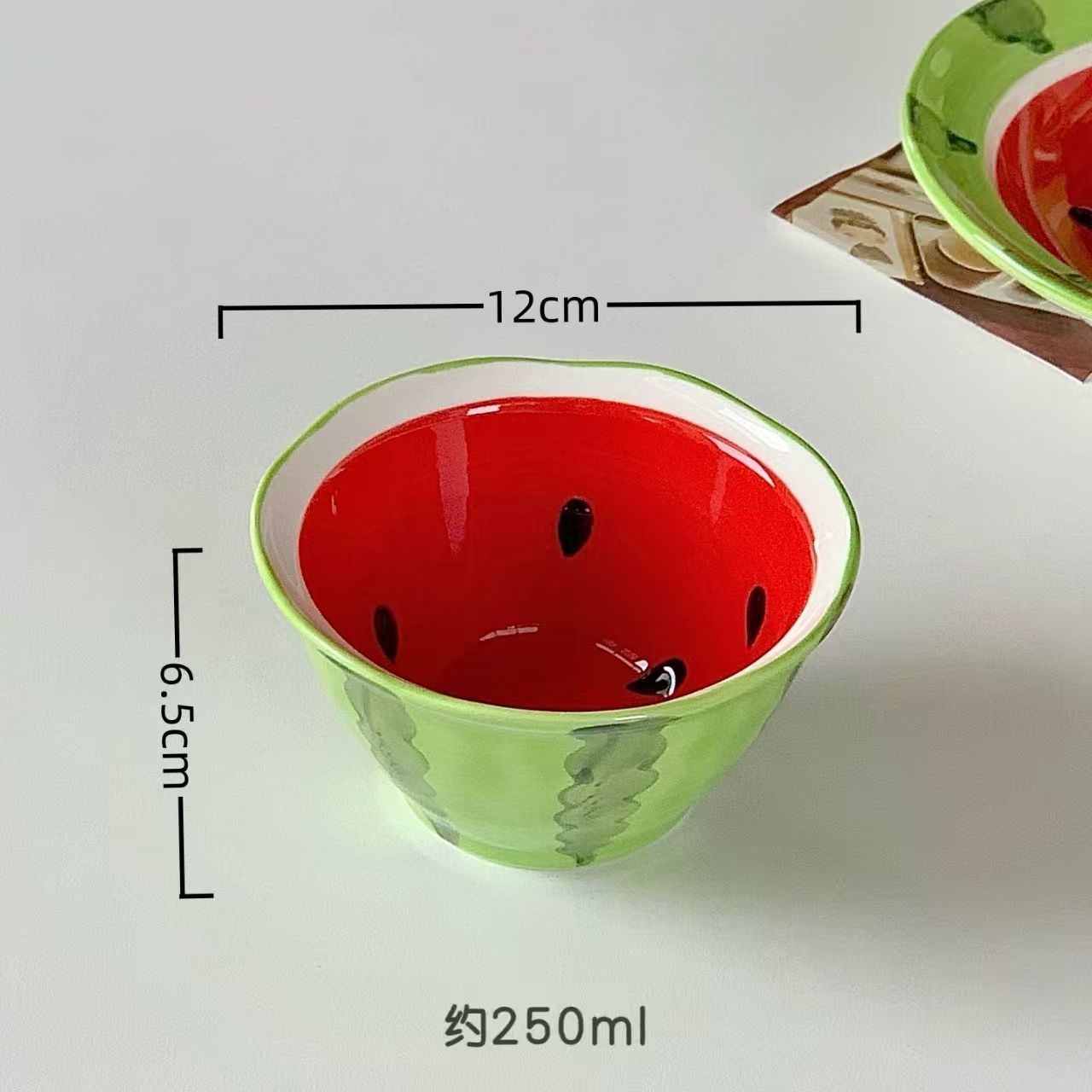 

Watermelon Ceramic Relief Fruit Shaped Plate Cake Inventory Heart Plate Breakfast Cup Large Capacity Cup Rice Bowl