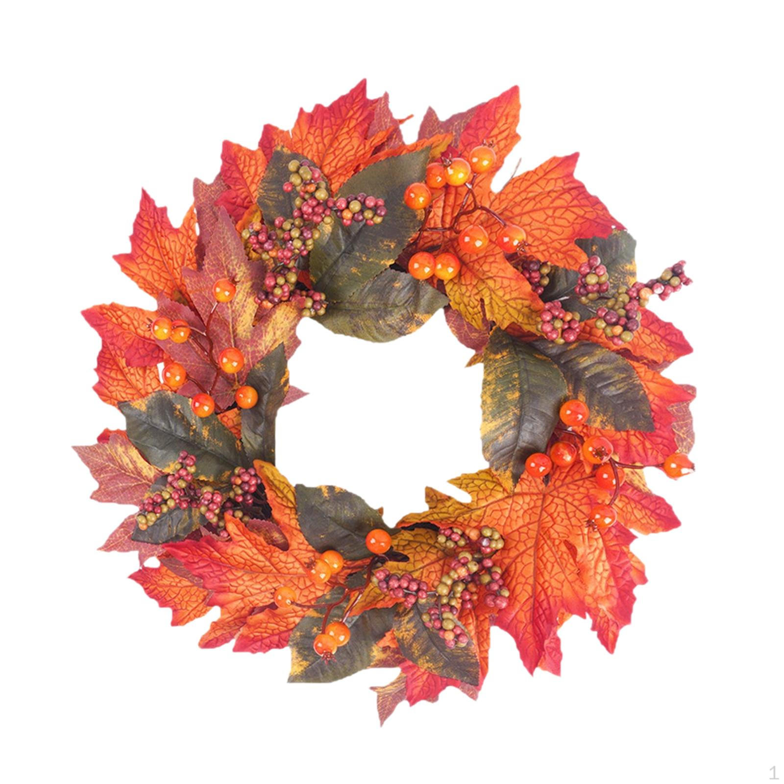 

Fall Artificial Wreath Ornament Harvest Home Decoration Maple Leaves Decorative for