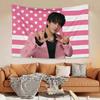 1pc Zhangbin Pink American Flag Banner Tapestry, Party Backdrop Wall Hanging Decor, Ideal for Bedroom Living Room College Dorm