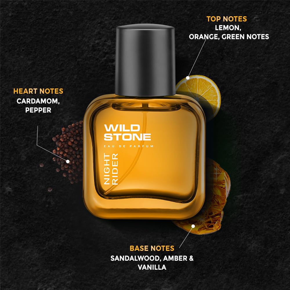Wild Stone Night Rider Eau de Parfum a Lunga Tenuta per Uomo, 30ml