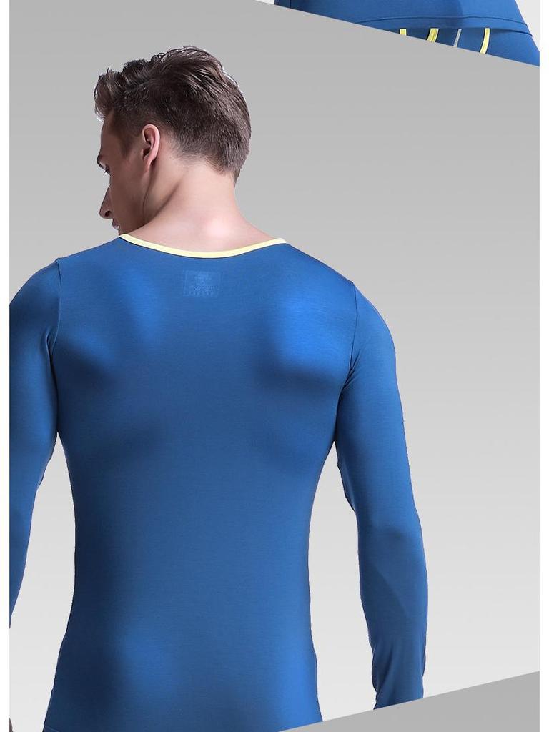 Men's Slim-Fit Thermal Round Neck Shirt - Lightweight Autumn Layer