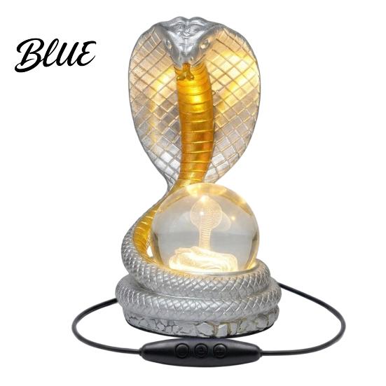 Kristallkugel Lampe Schlangenförmige Schreibtischlampe Harz LED Tischleuchte mit RGB Farbwechsel Dekor Faux für Schlafzimmer Büro Gaming-Raum Nische Zuhause